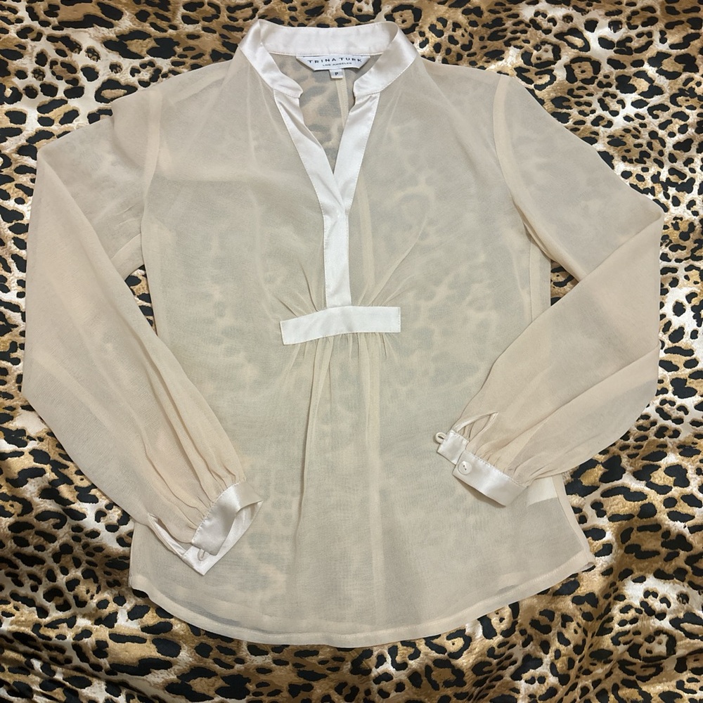 y2k silk/wool blouse